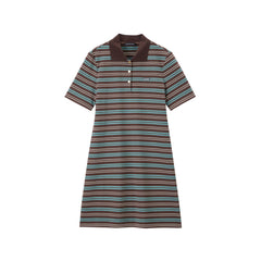Women's Striped Polo Knit Dress