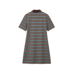 Women's Striped Polo Knit Dress