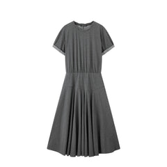 Women's office style fitted waist long dress