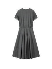 Women's office style fitted waist long dress