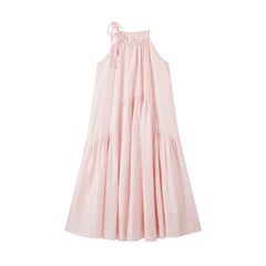 Women's French-style pink halter dress