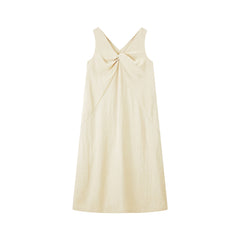 Women's Commuter Style Linen V-neck Sleeveless Dress