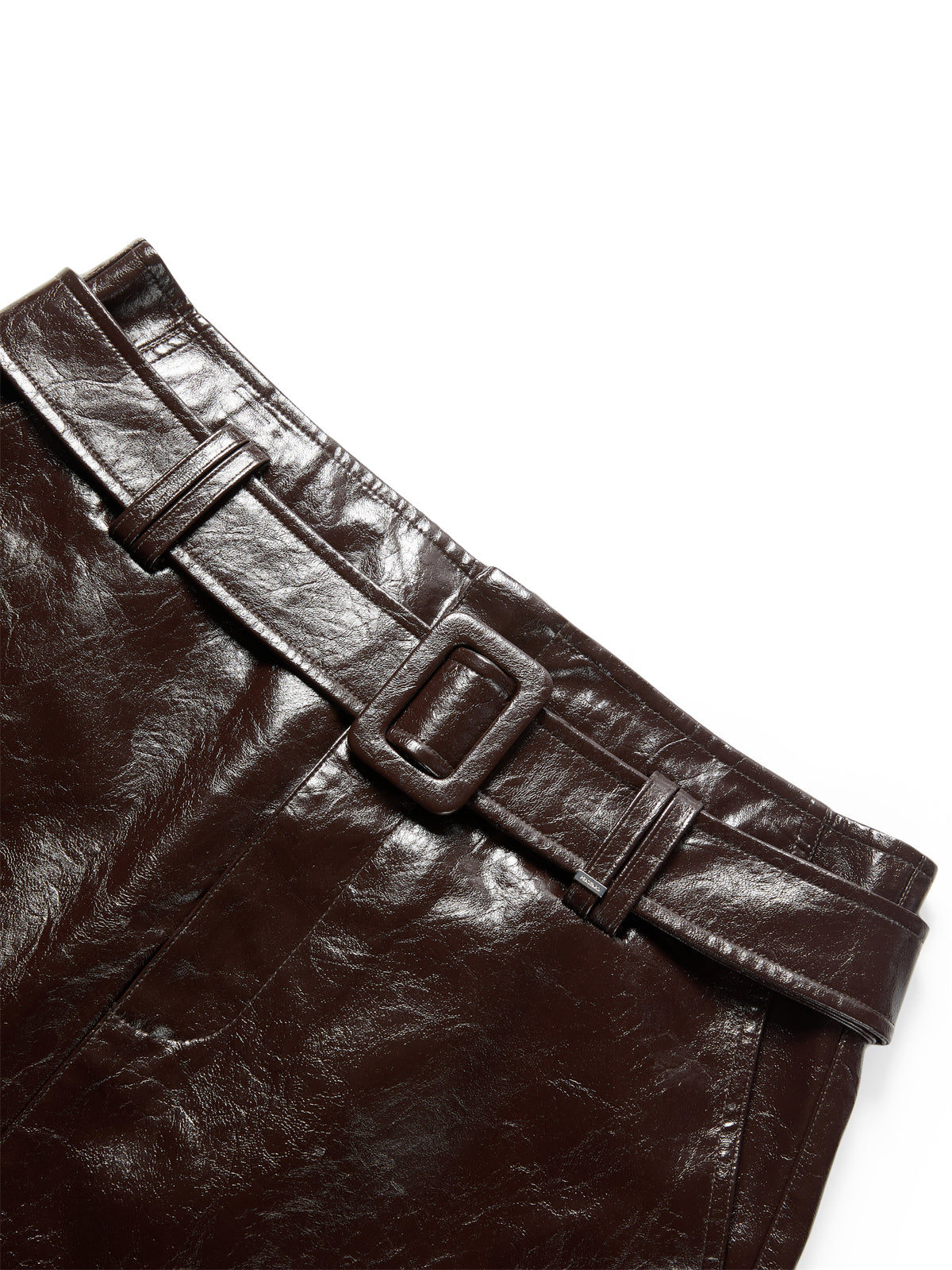 Women's PU Wide-Waist A-Line Skirt