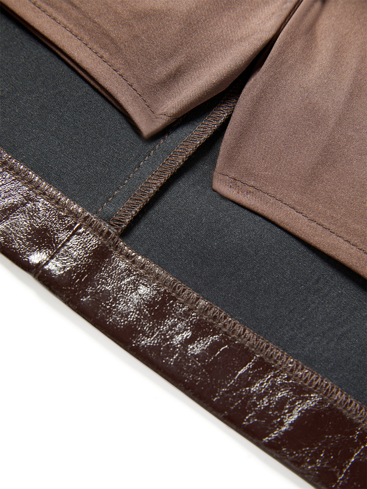 Women's PU Wide-Waist A-Line Skirt