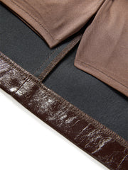 Women's PU Wide-Waist A-Line Skirt
