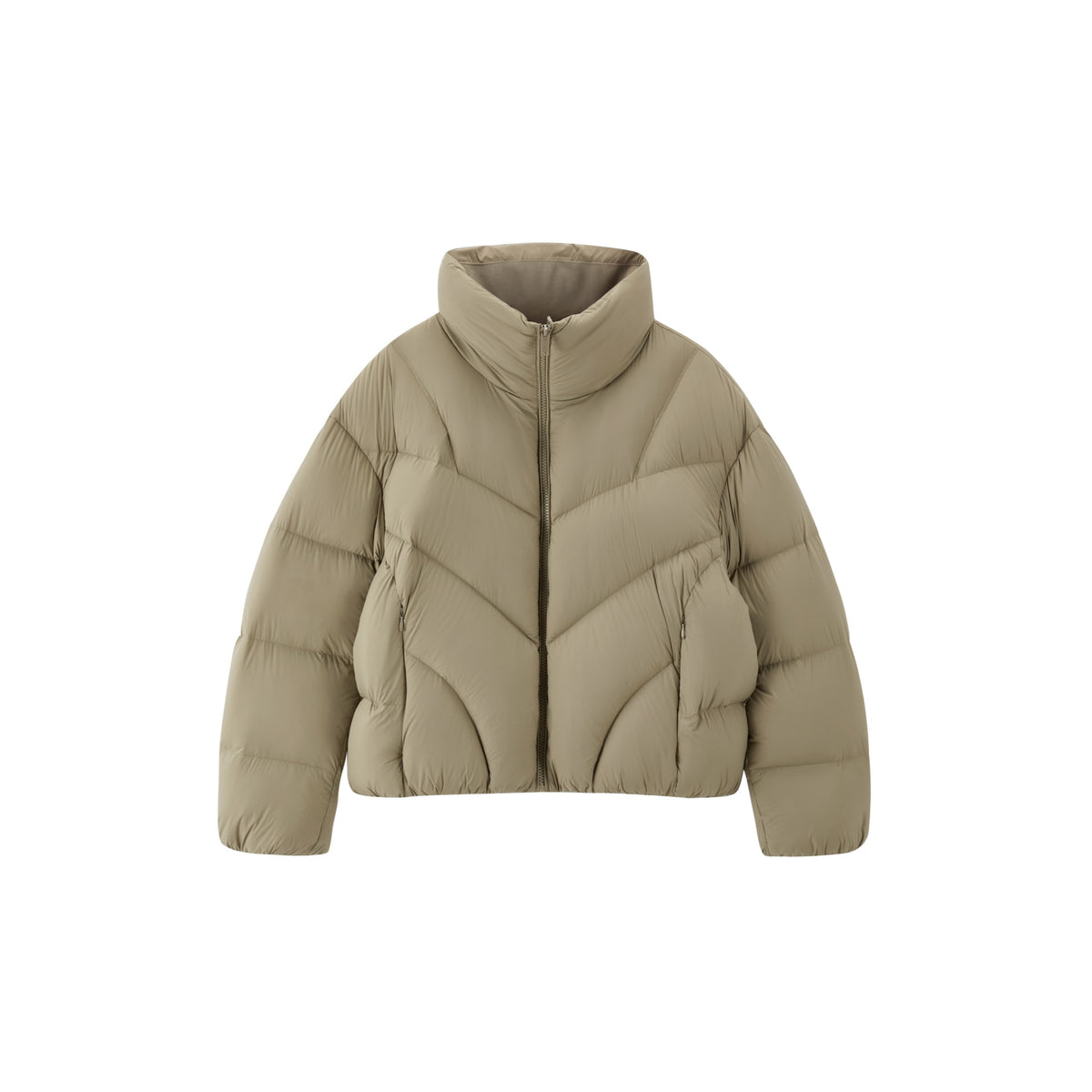 Women's Casual Lightweight Stand-Collar Cropped Down Jacket