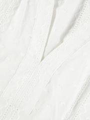 Women's Casual Embroidered Hollow Out Shirt
