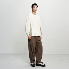 Men's Contrast Sweatshirt with Back Letter Print