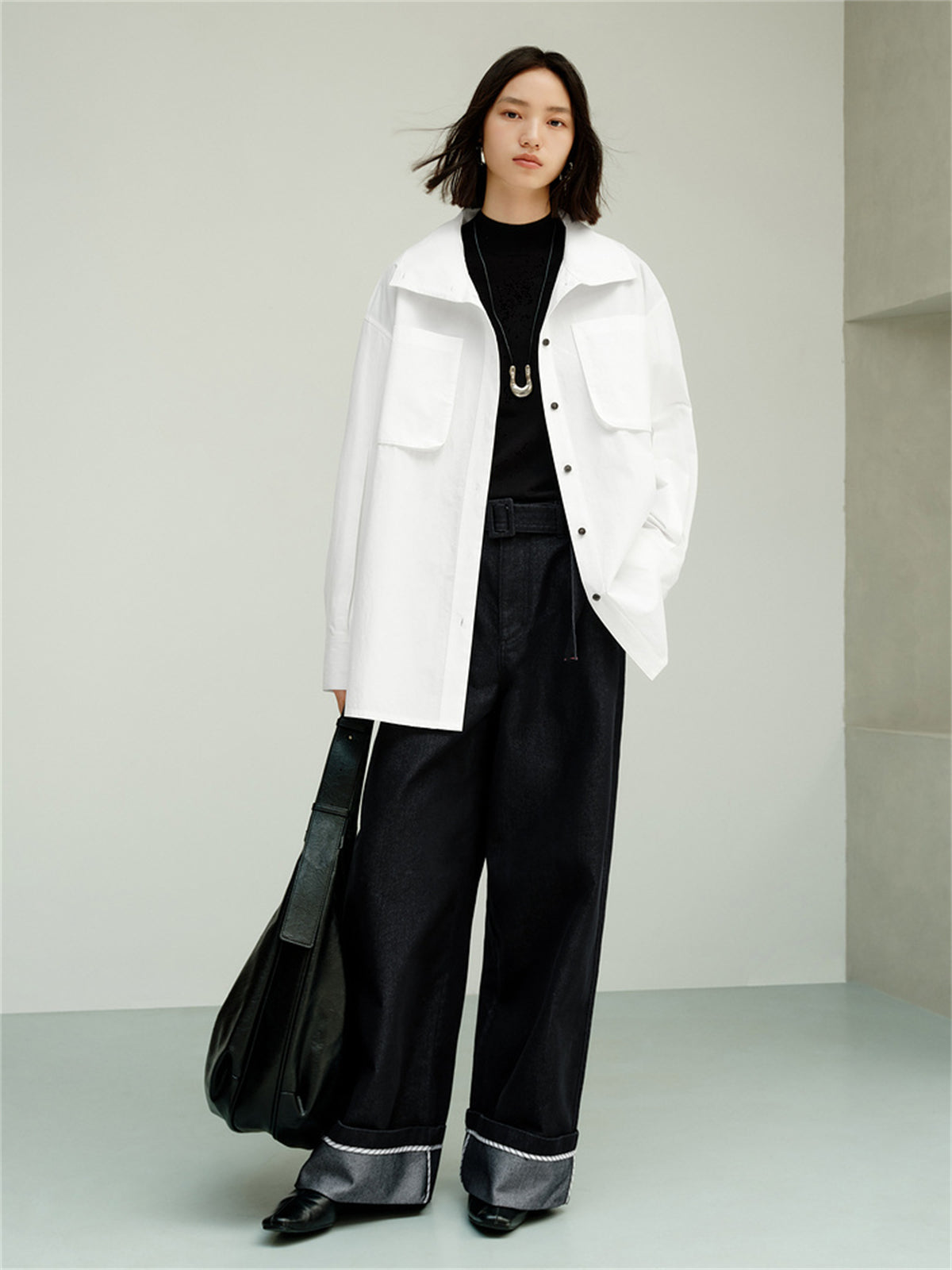 Women's Trench-Style Oversized Shirt