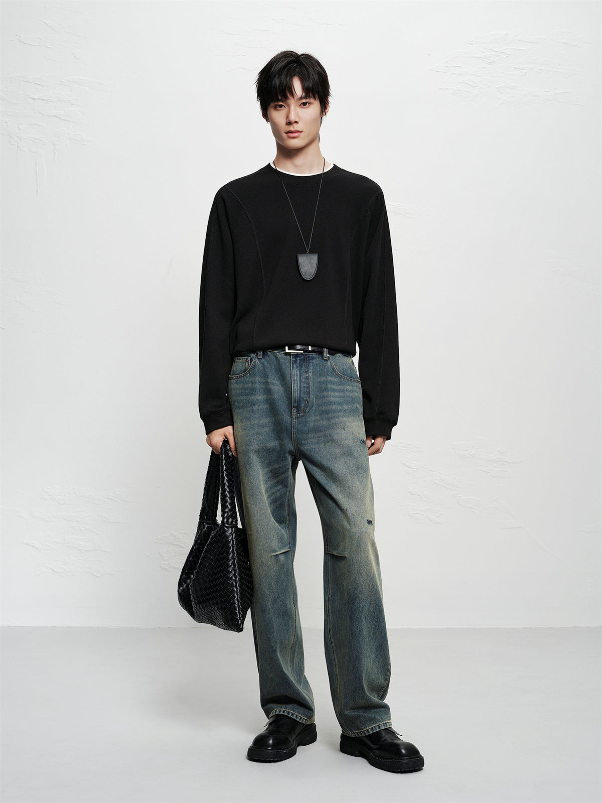 Men's Jacquard Waffle Long-Sleeve T-Shirt