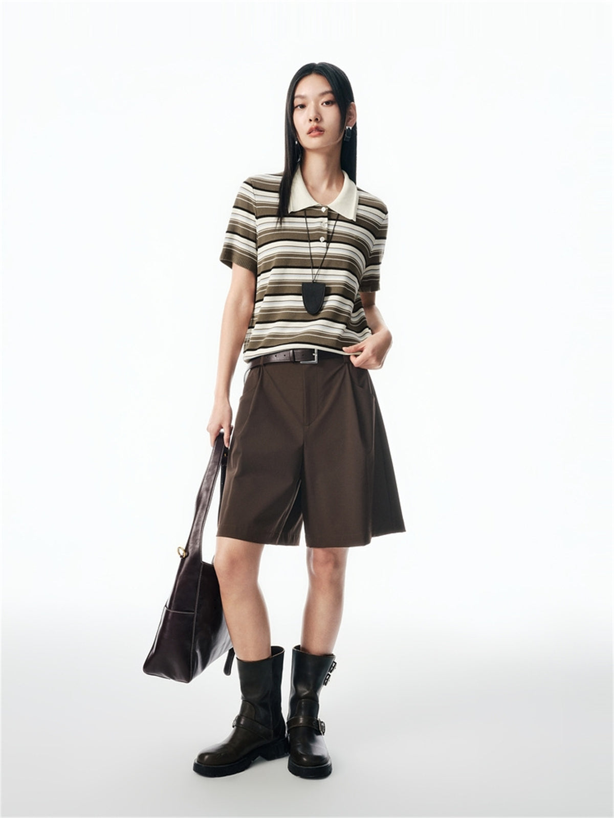 Women's Contrast Striped Knit Pullover