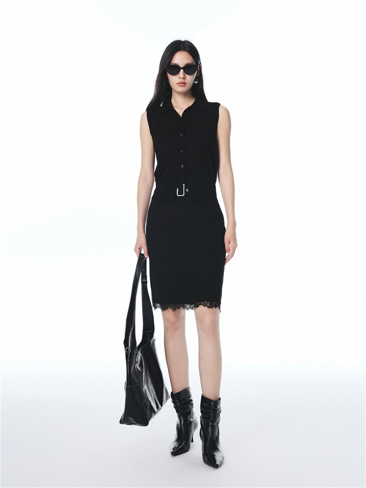 Women's Wool Blend Collared Knit Vest