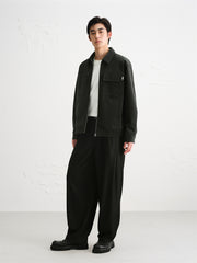 Men's Faux Suede Patch-Pocket Commuter Jacket