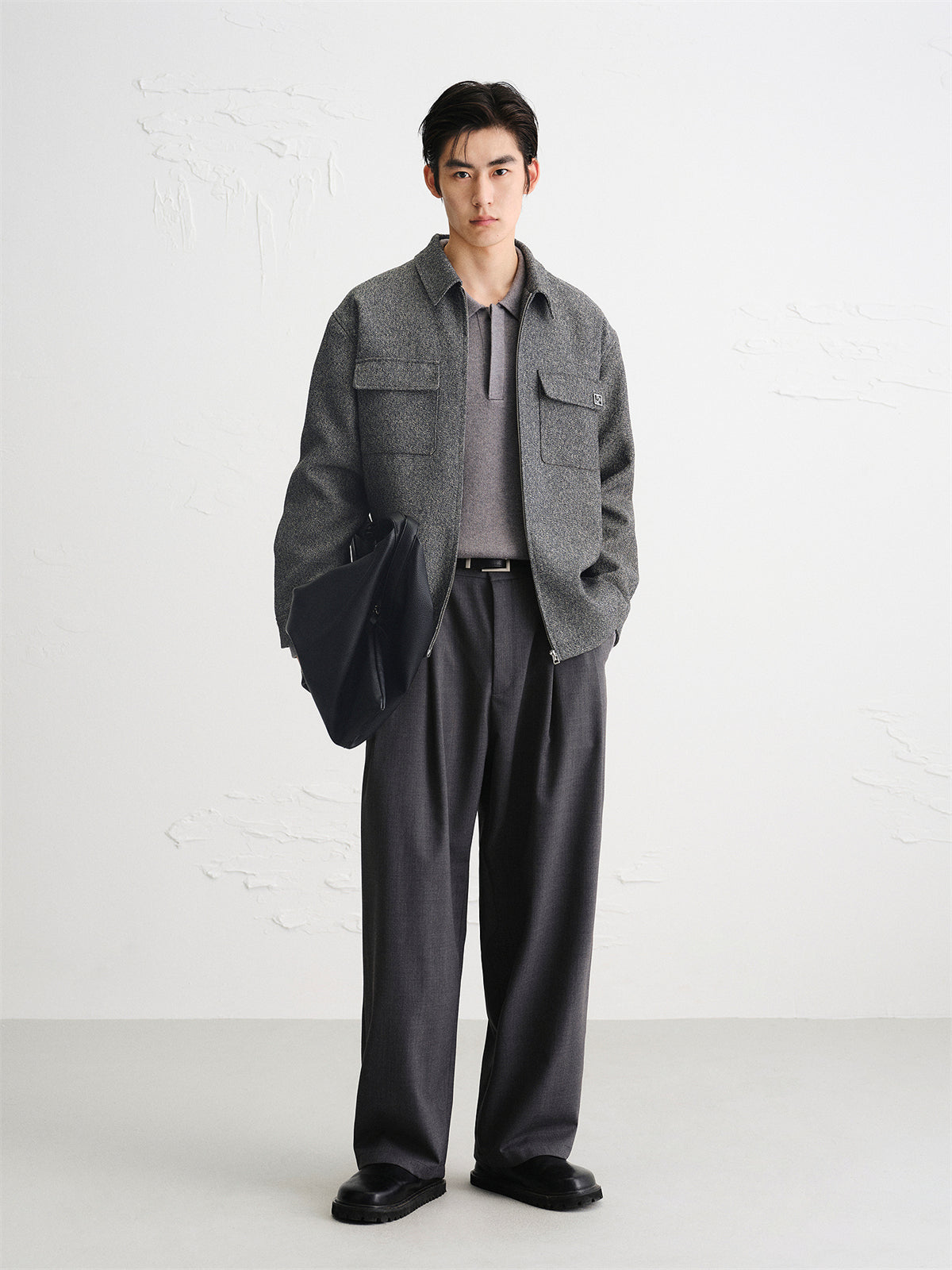 Men's Tweed-Inspired Overshirt