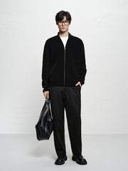 Men's Chenille Jacquard Zip-Up Cardigan