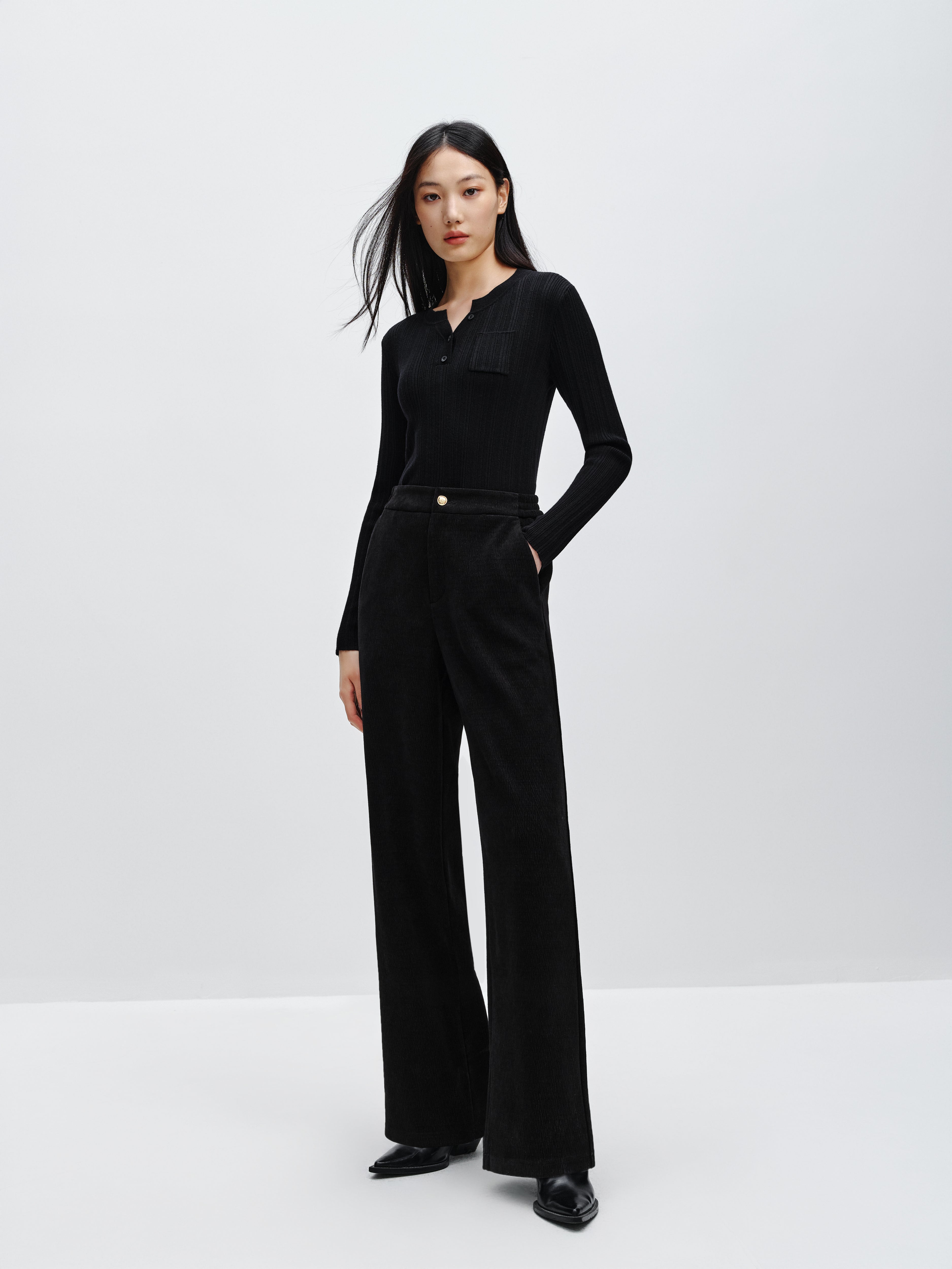 Women's Textured Straight Pants