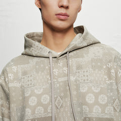 Men's Allover Jacquard Hooded Sweatshirt