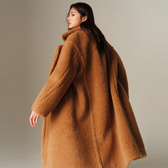 Women's Oversized Alpaca Textured Coat