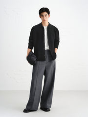 Men's Embroidered Collar Knit Cardigan