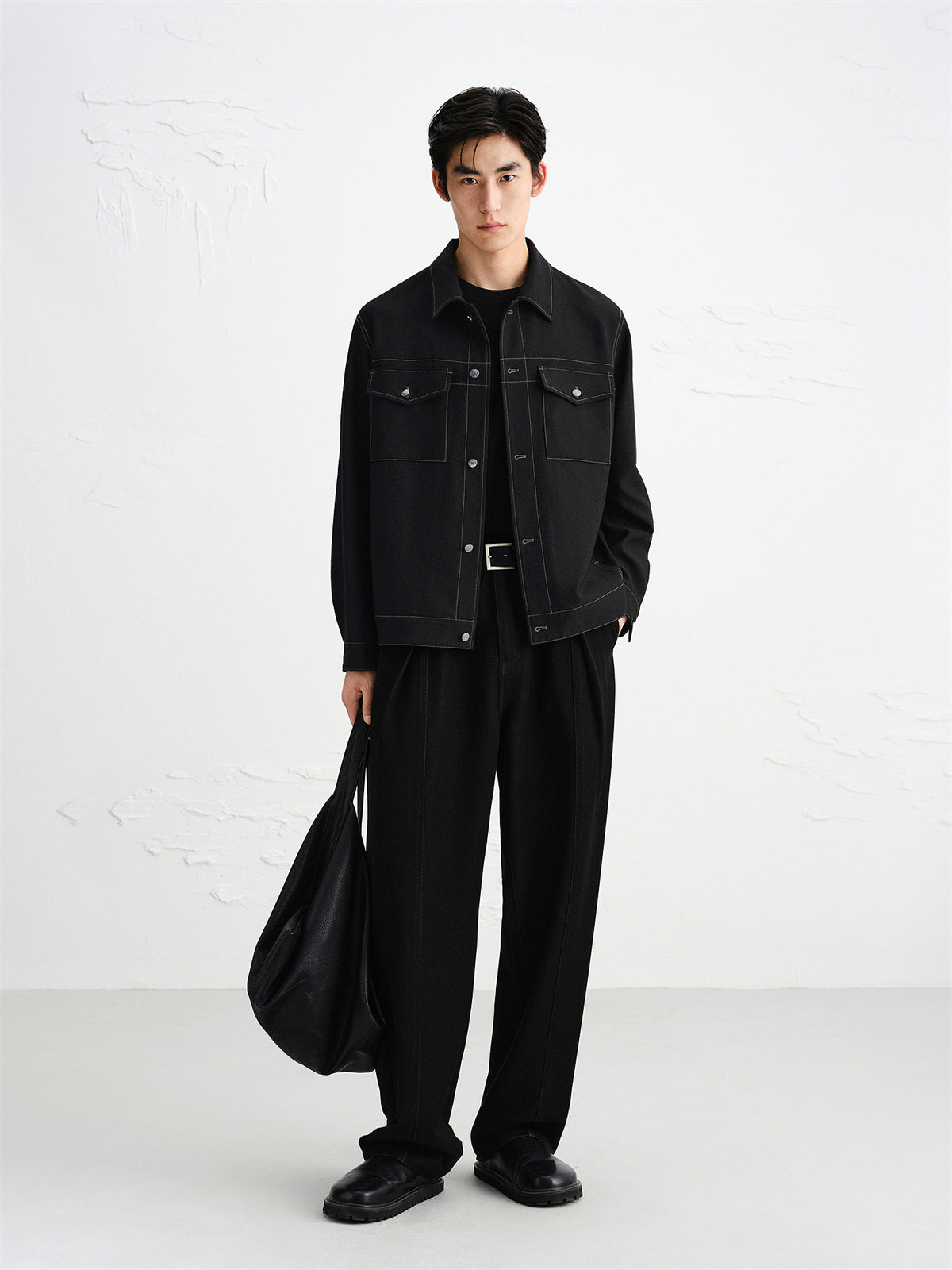 Men's Textured Tweed-Inspired Jacket