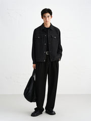 Men's Textured Tweed-Inspired Jacket