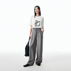 Women's Drawstring-Waist Straight-Leg Pants