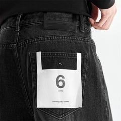 Men's Washed Cotton Wide-Leg Jeans