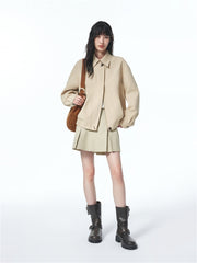 Women's Cropped Straight Jacket with Elastic Hem
