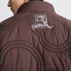 Men's Quilted Padded Jacket with Embroidery