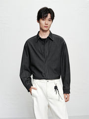 Men's Relaxed Contrast-Stitch Shirt