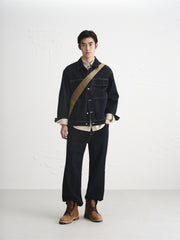Men's Vintage Contrast Topstitching Denim Jacket