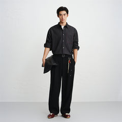 Men's Relaxed Shirt with Contrast Topstitching