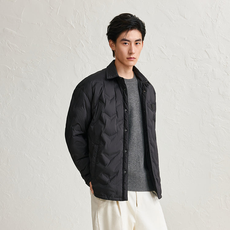 Men's Embossed Label Puffer Jacket