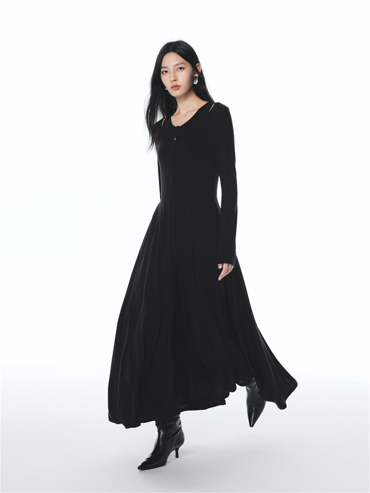 Women's Fitted Lyocell Layered-Look Dress