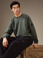 Men's Army Green Label Loose Fit Sweatshirt