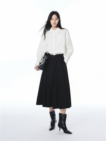 Women's Cropped Shirt with Lace Panels
