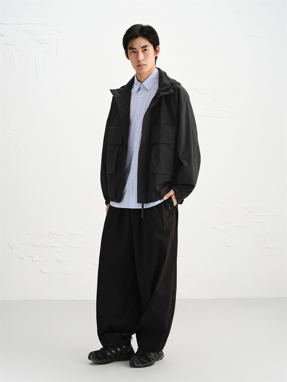 Men's Drawstring Outdoor Hooded Jacket