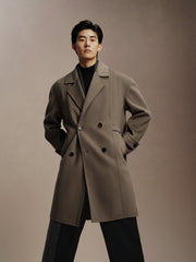 Men's Vintage Double-Breasted Wool Coat