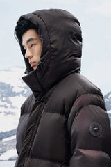 Men's Long Hooded Ultra-Warm Down Coat