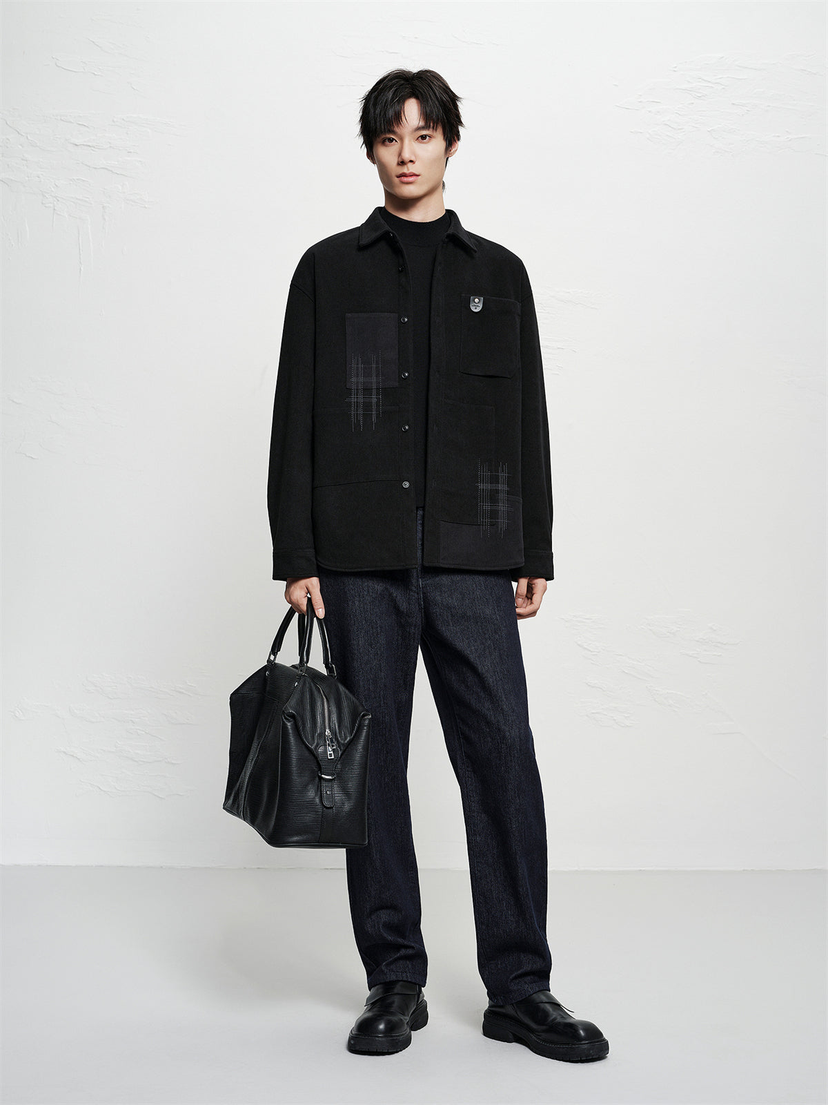 Men's Tonal Panel Corduroy Shirt