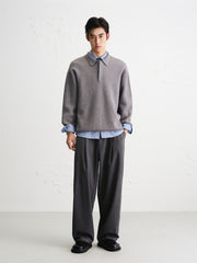 Men's Grey Relaxed Tapered Suit Pants