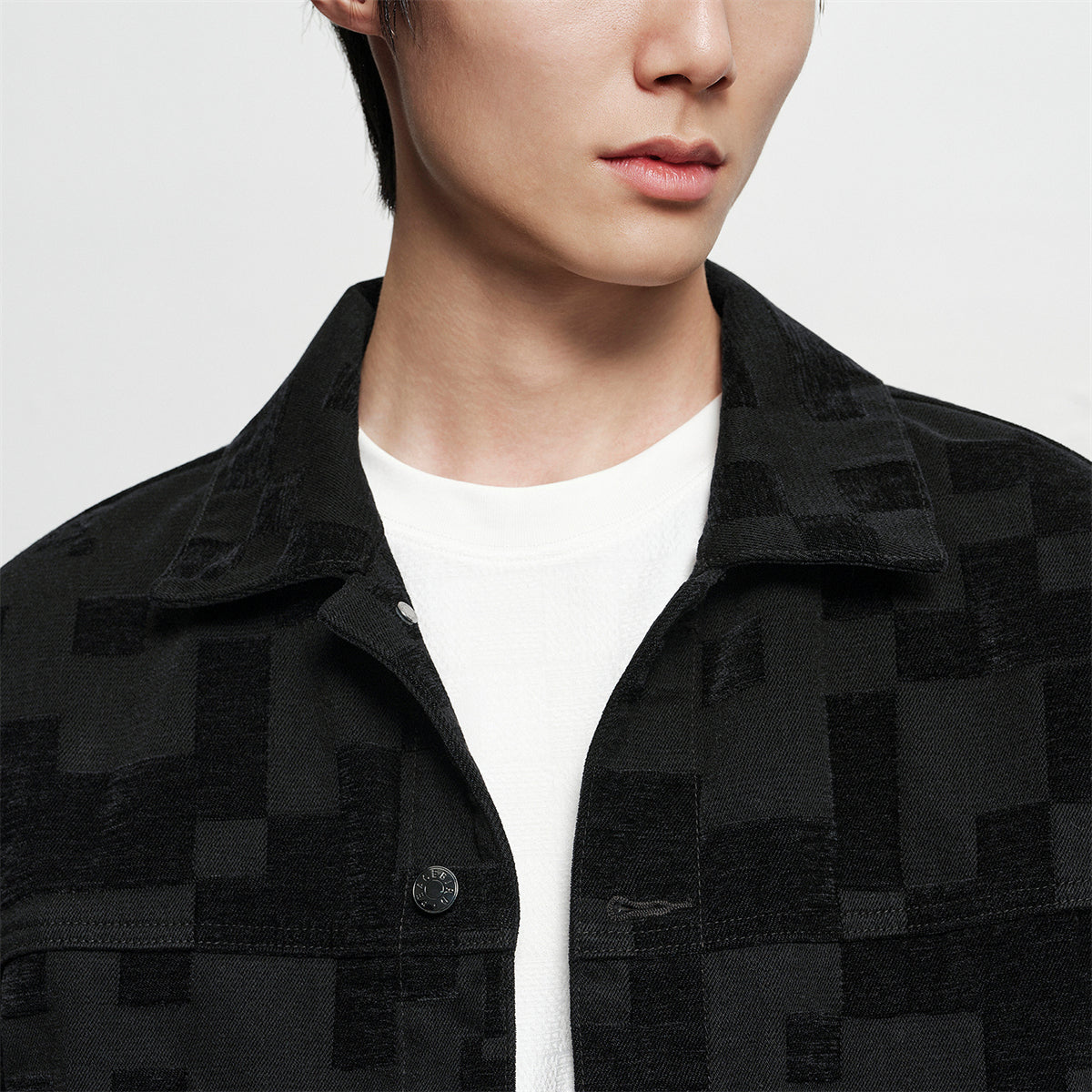 Men's Allover Jacquard Chenille Denim Jacket