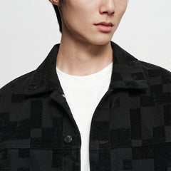 Men's Allover Jacquard Chenille Denim Jacket