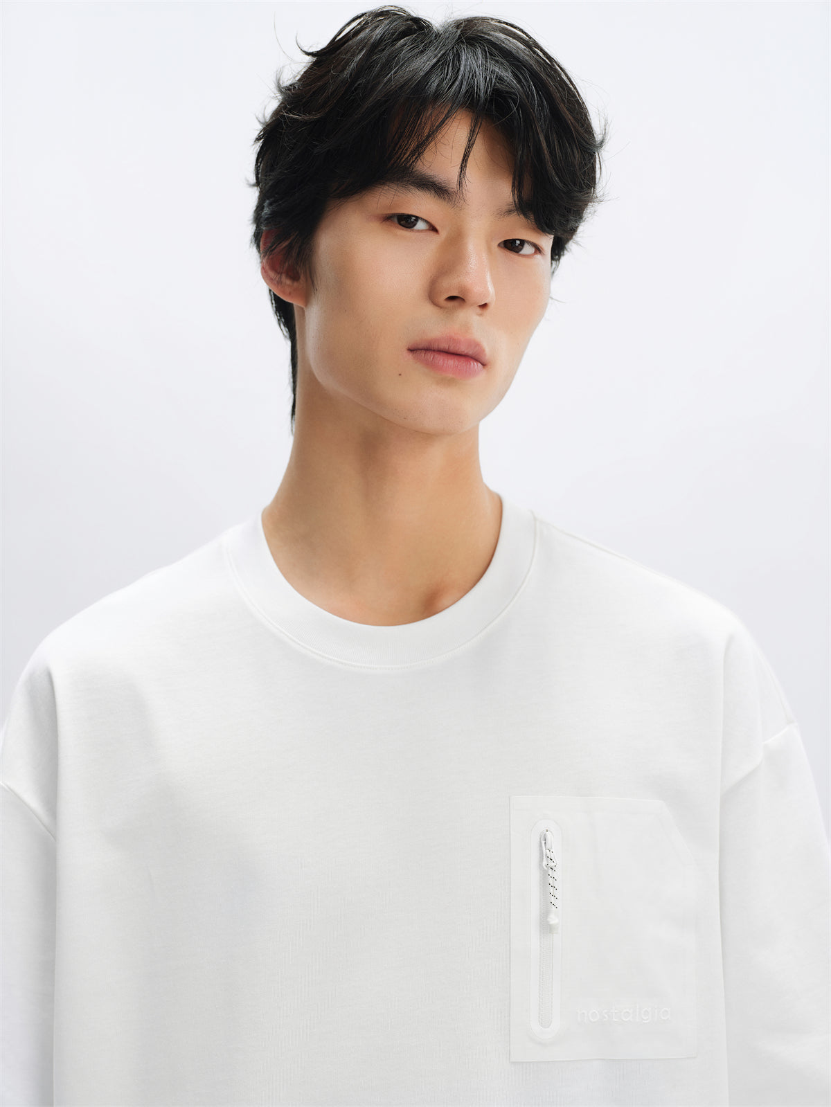 Men's White Utility Pocket Oversized T-Shirt