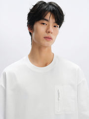 Men's White Utility Pocket Oversized T-Shirt