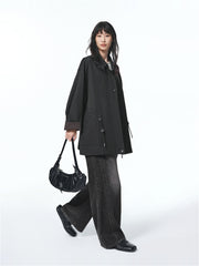 Women's Relaxed Fit Long Drawstring Jacket
