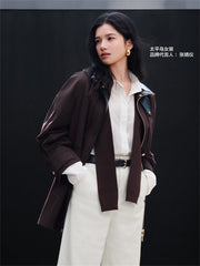 Women's Barn-Style Longline Trench Coat