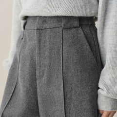 Women's Straight-Leg Wool Cropped Pants