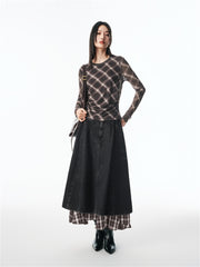 Women's Slim-Fit Lightweight Check Top