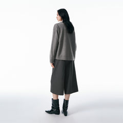 Women's Basic Pure Wool Oversized Knit Cardigan